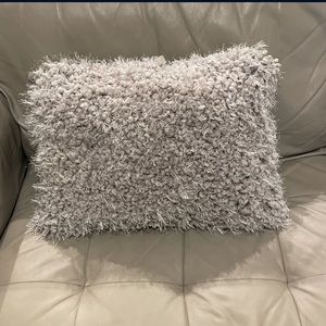 Gray Furry Throw Pillow